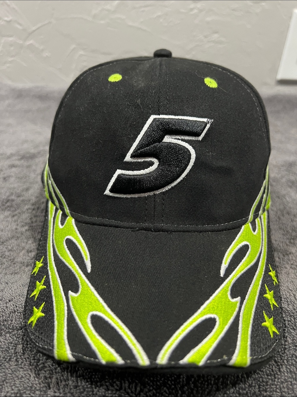 🔥🔥 Mark Martin Hat NASCAR Green Flame #5 Chase Authentics Embroidered Cap OSFA